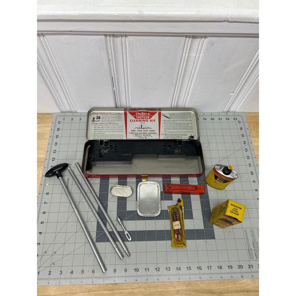 Vintage Outers Gunslick Shotgun Cleaning Kit 12 Ga Metal Tin No. 478 USA